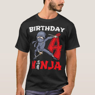 Kids 4 Year Old Gifts 4th Birthday Ninja Funny For T-Shirt