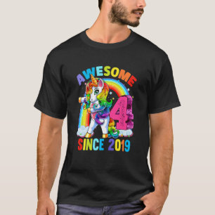 Kids 4 Year Old Girls Teens Dabbing Unicorn 4th B T-Shirt