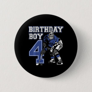 Kids 4 Year Old Ice Hockey Themed Birthday Party 4 6 Cm Round Badge