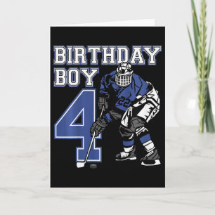 Kids 4 Year Old Ice Hockey Themed Birthday Party 4 Card