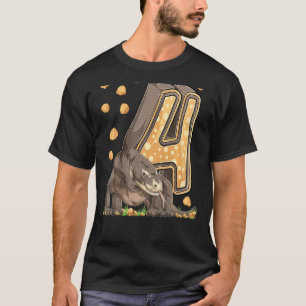 Kids 4 Year Old Komodo Dragon Reptile 4th Birthday T-Shirt