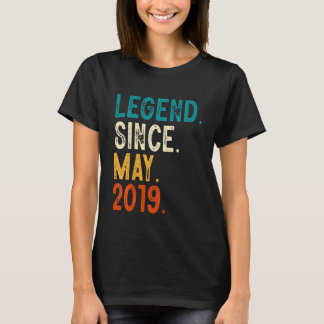 Kids 4 Year Old Legend Since May 2019 4th Birthday T-Shirt