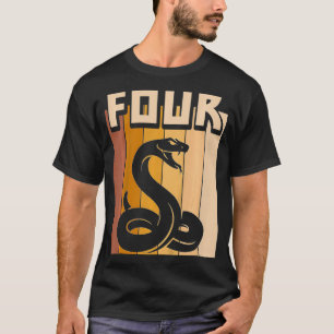 Kids 4 Year Old Snake Birthday Boy Girl 4th Birthd T-Shirt