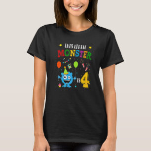 Kids 4 Year Old This Little Monster Is 4th Birthda T-Shirt