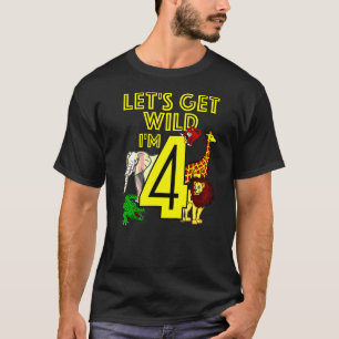 Kids 4 Year Old Zoo Birthday Safari Jungle Animal T-Shirt