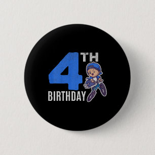 Kids 4 Years Old Bmx Bicycle Boys Cyclist 4th Birt 6 Cm Round Badge