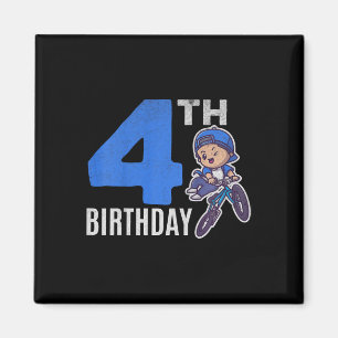 Kids 4 Years Old Bmx Bicycle Boys Cyclist 4th Birt Magnet