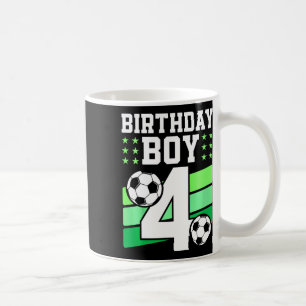 Kids 4 Years Old Boy 4th Birthday Gift Bday Soccer Coffee Mug