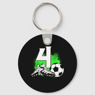 Kids 4 Years Old Boy 4th Birthday Gift Bday Soccer Key Ring