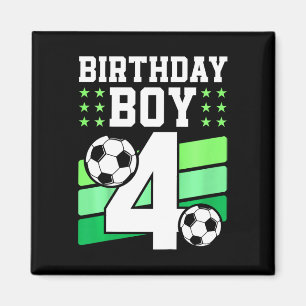 Kids 4 Years Old Boy 4th Birthday Gift Bday Soccer Magnet