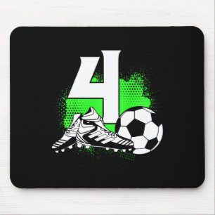 Kids 4 Years Old Boy 4th Birthday Gift Bday Soccer Mouse Pad