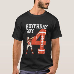 Kids 4 Years Old Boy Football Player 4th Football T-Shirt