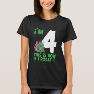 Kids 4 Years Old Boy Tractor Fan Toddler 4th Birth T-Shirt