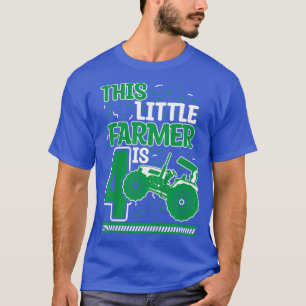 Kids 4 Years Old Boy Tractor Little Farmer 4th Bir T-Shirt