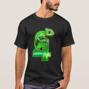 Kids 4 Years Old Lizard 4Th Birthday Party Chamele T-Shirt