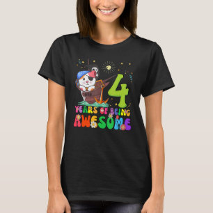 Kids 4 Years Old Teens 4th Birthday Girl Awesome C T-Shirt
