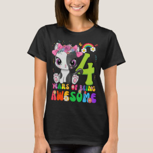 Kids 4 Years Old Teens 4th Birthday Girl Awesome C T-Shirt