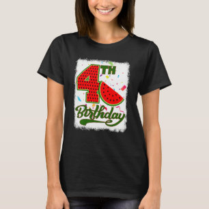 Kids 4 Years Old Watermelon Tropical Fruits 4th B T-Shirt