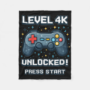 Kids 4k Boys Ck To School Retro Gamer 4k Unlocked Fleece Blanket