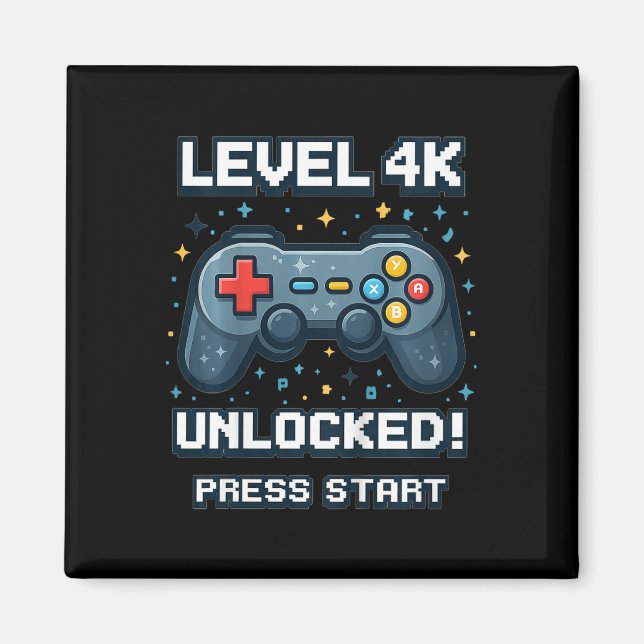 Kids 4k Boys Ck To School Retro Gamer 4k Unlocked  Magnet (Front)
