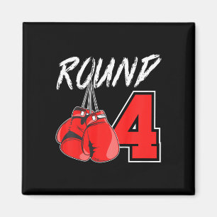 Kids 4th Birthday Boxing Boy 4 Year Old Boxer Bday Magnet