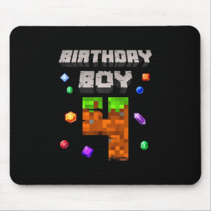 Kids 4th Birthday Boy 4 Video Gamer Pixel Number F Mouse Pad