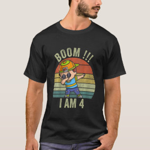 Kids 4th Birthday Boy Boom Iu2019m 4 Year Old Bir T-Shirt