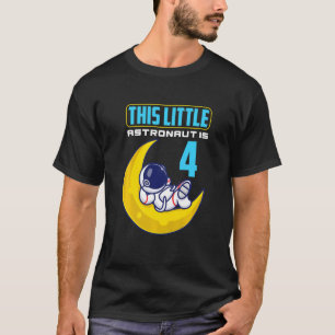 Kids 4th Birthday Boys 4 Year Old Astronaut Birthd T-Shirt