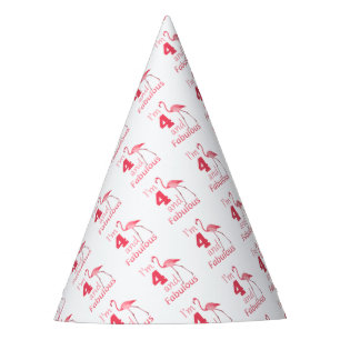 Kids 4th Birthday Cute Pink Flamingo Party Hat