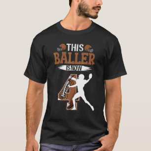 Kids 4th Birthday Football Boy 4 Years Old Footbal T-Shirt