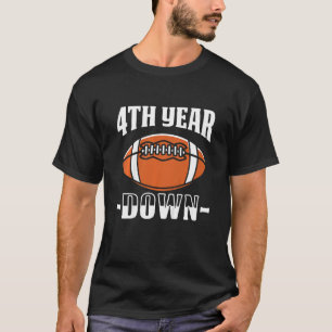 Kids 4th Birthday Football Touchdown 4 Year Old Bo T-Shirt