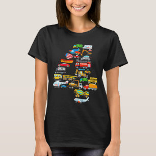 Kids 4th birthday for boys vehicles fire truck T-Shirt