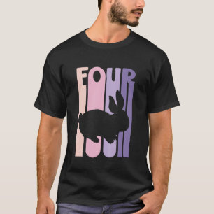 Kids 4Th Birthday Gift Bunny Rabbit Fan 4 Years Ol T-Shirt