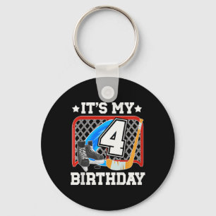 Kids 4th Birthday Ice Hockey Boy 4 Year Old Ice Ho Key Ring