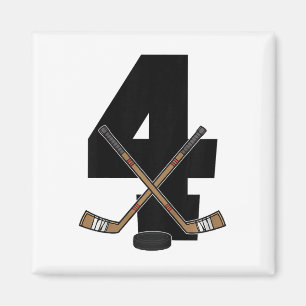 Kids 4th Birthday Ice Hockey Kids Toddler Boys Ice Magnet