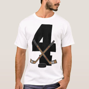 Kids 4th Birthday Ice Hockey Kids Toddler Boys Ice T-Shirt