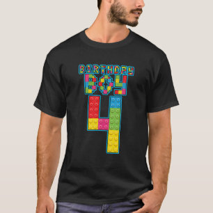 Kids 4Th Birthday Master Builder 4 Years Old Block T-Shirt