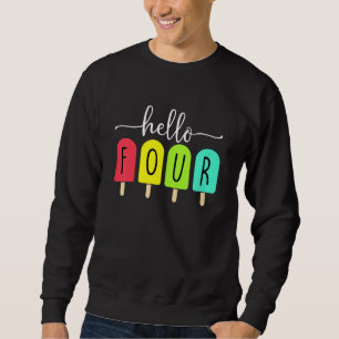 Kids 4th Birthday Outfit Boy Summer Ice Cream Bor Sweatshirt