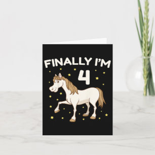 Kids 4th Birthday Party Horse Horseback Rider Ridi Card
