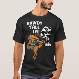 Kids 4th Birthday Rodeo Western Cowboy Howdy Y'all T-Shirt