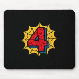 Kids 4th Birthday Spider Theme Party 4 Year Old Bo Mouse Pad