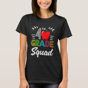 Kids 4th Grade Squad Best Team Back To School Grad T-Shirt