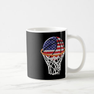 Kids 4th of July Basketball USA Flag Kids Youth Bo Coffee Mug