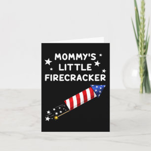 Kids 4th Of July Mummy's Little Firecracker Fun Bo Card