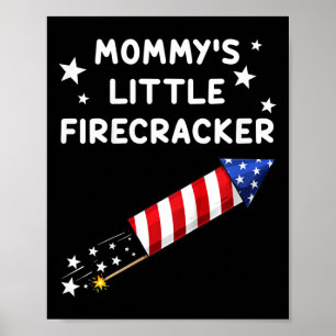 Kids 4th Of July Mummy's Little Firecracker Fun Bo Poster