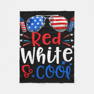 Kids 4th Of July Red White And Cool Patriotic Boys Fleece Blanket
