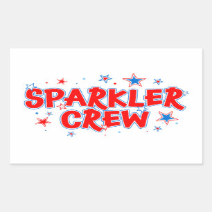 Kids 4th of July Shirt: Sparkler Crew Rectangular Sticker