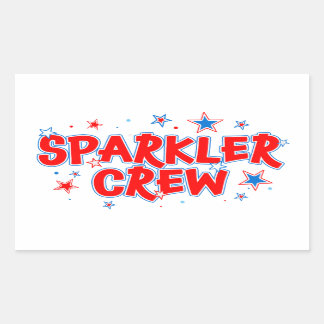 Kids 4th of July Shirt: Sparkler Crew Rectangular Sticker