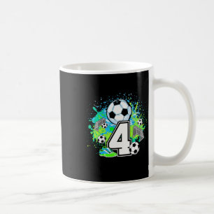 Kids 4th Soccer Birthday Party 4 Year Old Soccer P Coffee Mug