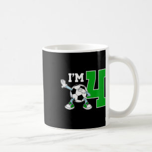 Kids 4th Soccer Birthday Party Four Year Old Socce Coffee Mug